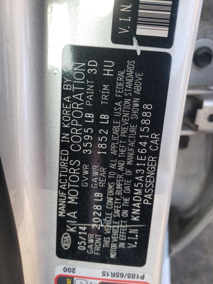 Photo 10 from auction – 2014 KIA RIO LX with VIN KNADM5A31E6415888