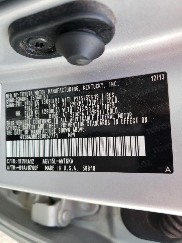 Photo 10 from auction – 2014 TOYOTA VENZA LE with VIN 4T3BA3BB3EU057771