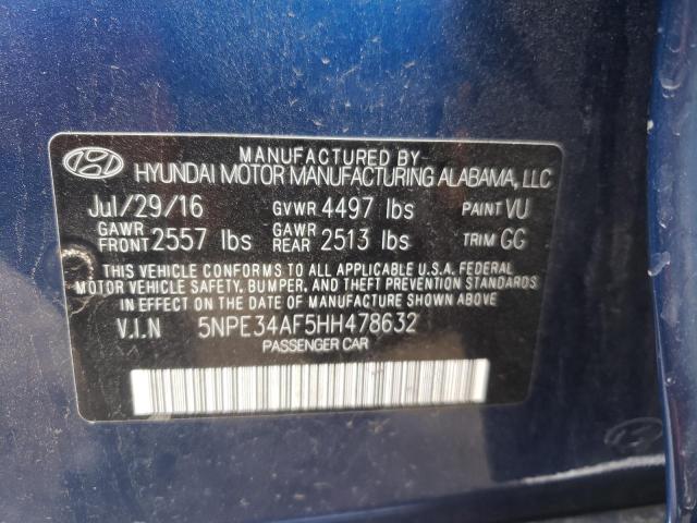 Photo 10 from auction – 2017 HYUNDAI SONATA SPO with VIN 5NPE34AF5HH478632