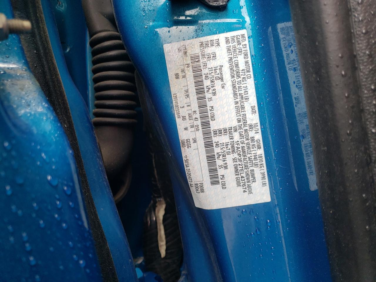 Photo 10 from auction – 2014 FORD FOCUS SE with VIN 1FADP3F27EL437674