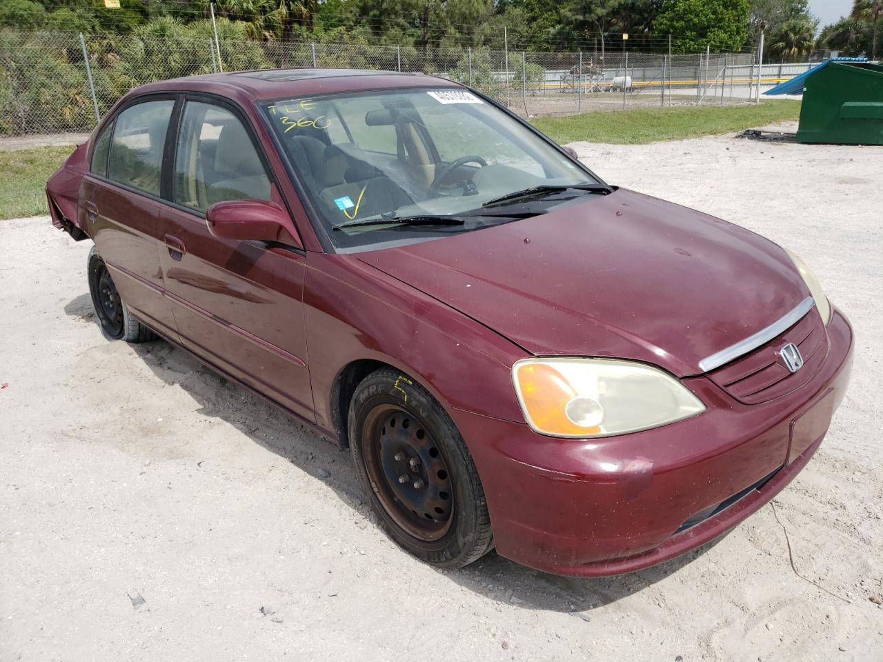 Photo 1 from auction – 2003 HONDA CIVIC EX with VIN 2HGES26753H555561