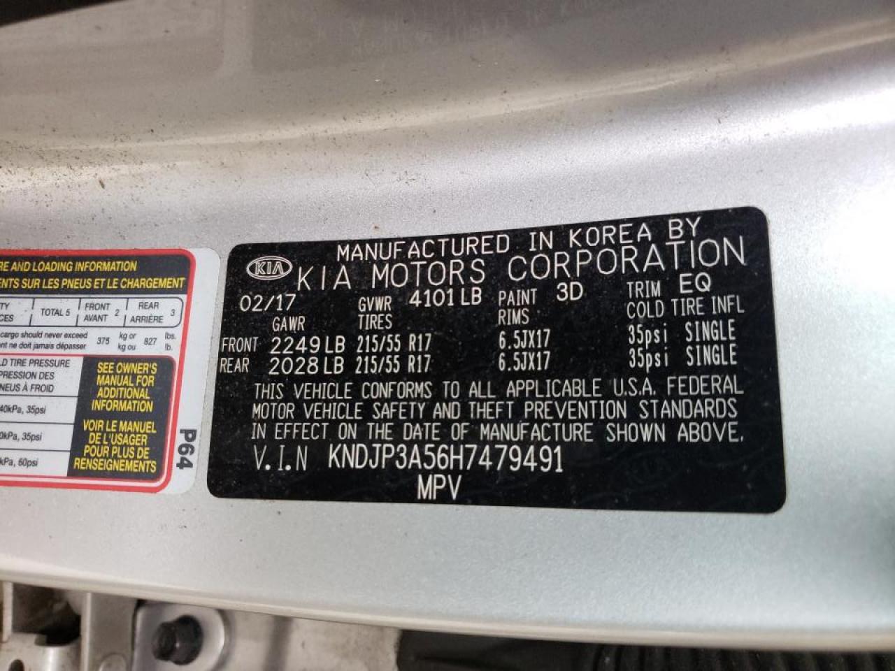 Photo 10 from auction – 2017 KIA SOUL + with VIN KNDJP3A56H7479491