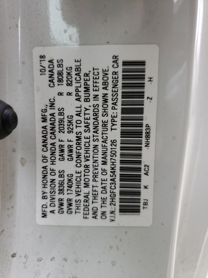 Photo 10 from auction – 2019 HONDA CIVIC SI with VIN 2HGFC3A54KH750126