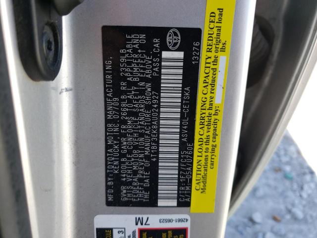 Photo 10 from auction – 2010 TOYOTA CAMRY BASE with VIN 4T1BF3EK8AU024927