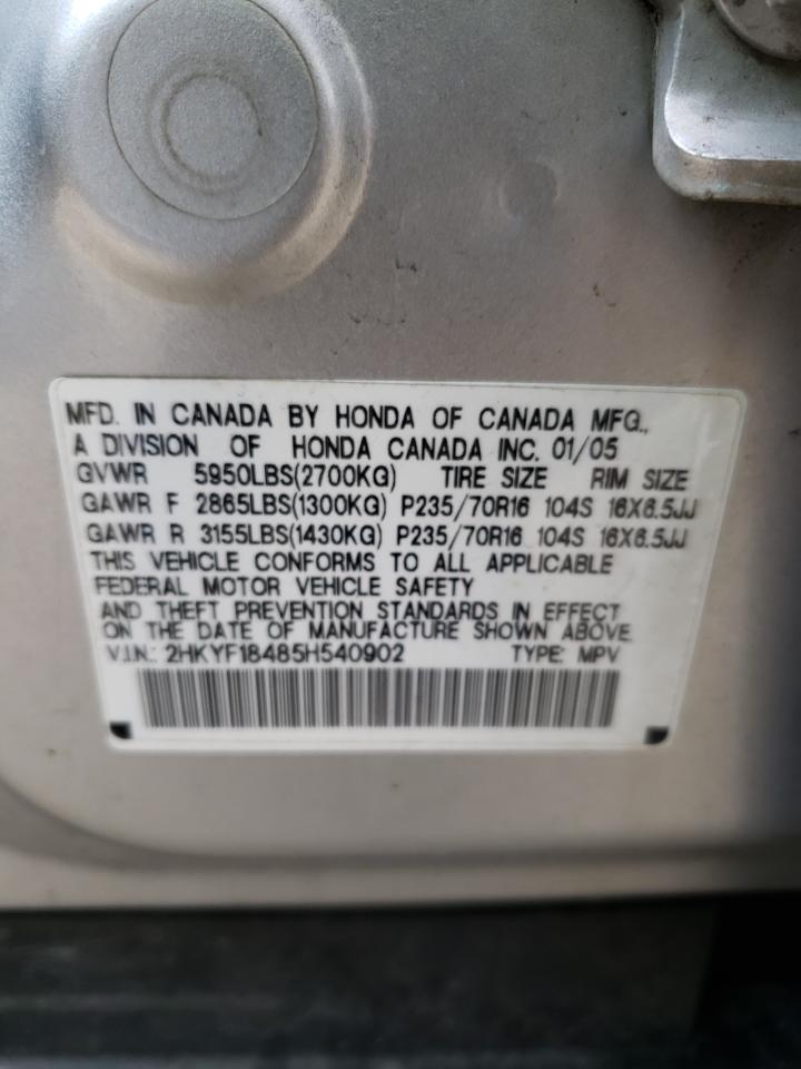 Photo 10 from auction – 2005 HONDA PILOT EX with VIN 2HKYF18485H540902