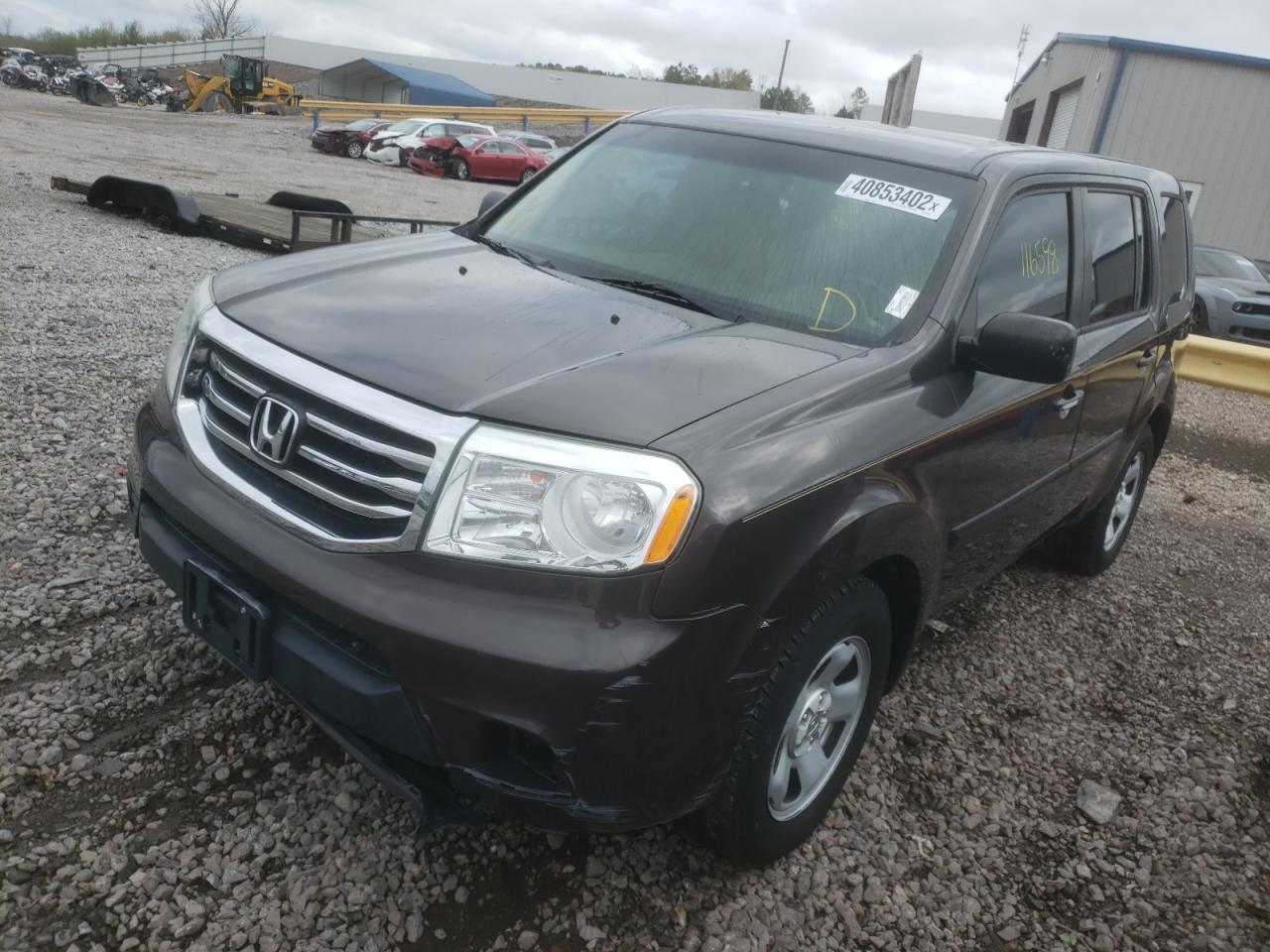 Photo 2 from auction – 2012 HONDA PILOT LX with VIN 5FNYF3H22CB002234