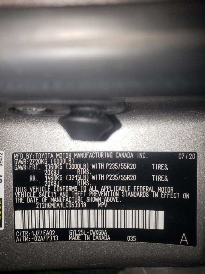 Photo 10 from auction – 2020 LEXUS RX 450H with VIN 2T2HGMDA1LC053918