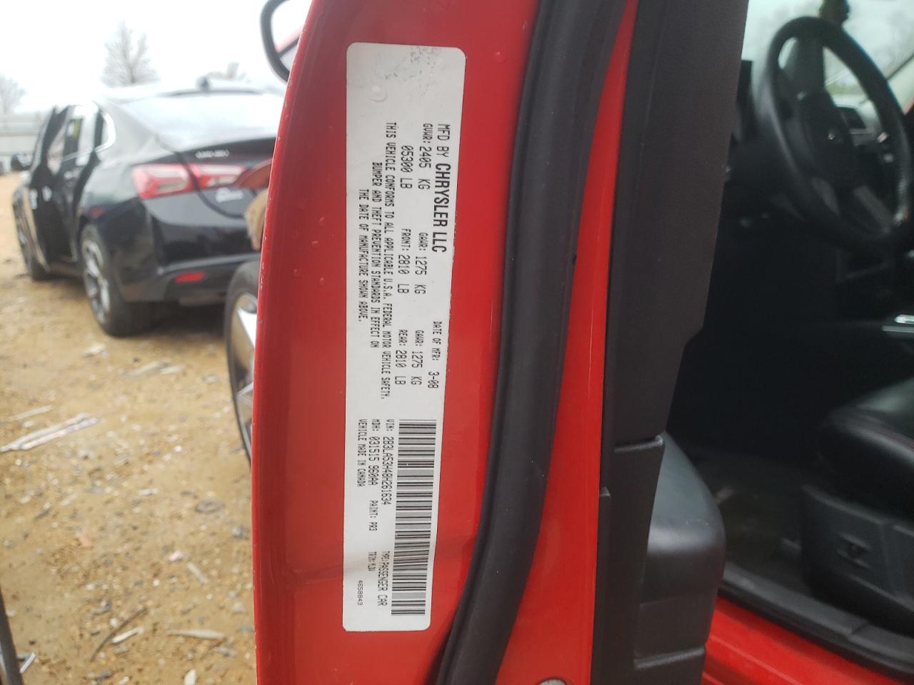 Photo 10 from auction – 2008 DODGE CHARGER R/ with VIN 2B3LA53H48H261634