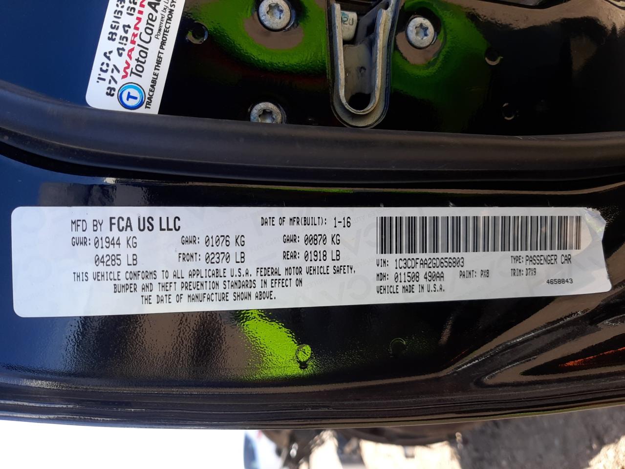 Photo 10 from auction – 2013 DODGE DART LIMIT with VIN 1C3CDFCH3DD134686