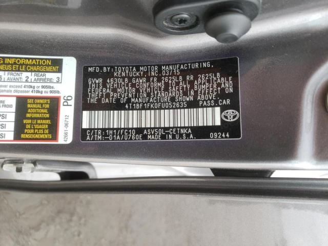 Photo 8 from auction – 2015 TOYOTA CAMRY LE with VIN 4T1BF1FK0FU052635