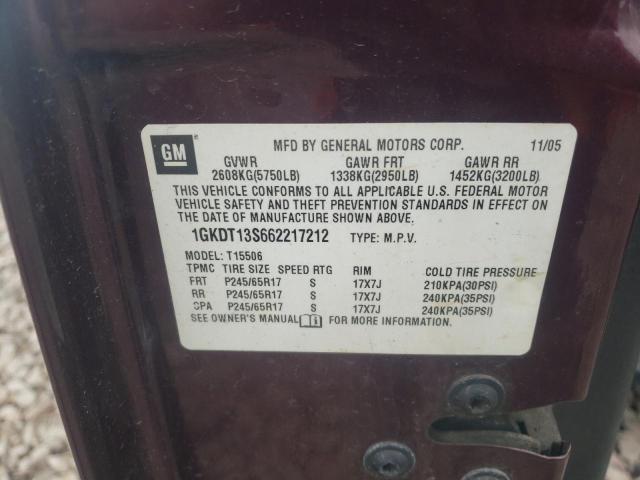 Photo 10 from auction – 2006 GMC ENVOY with VIN 1GKDT13S662217212