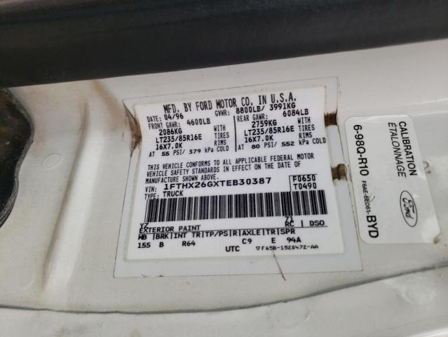 Photo 10 from auction – 1996 FORD F250 with VIN 1FTHX26GXTEB30387