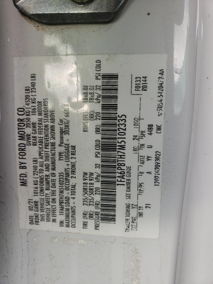 Photo 10 from auction – 2021 FORD MUSTANG with VIN 1FA6P8TH7M5102335