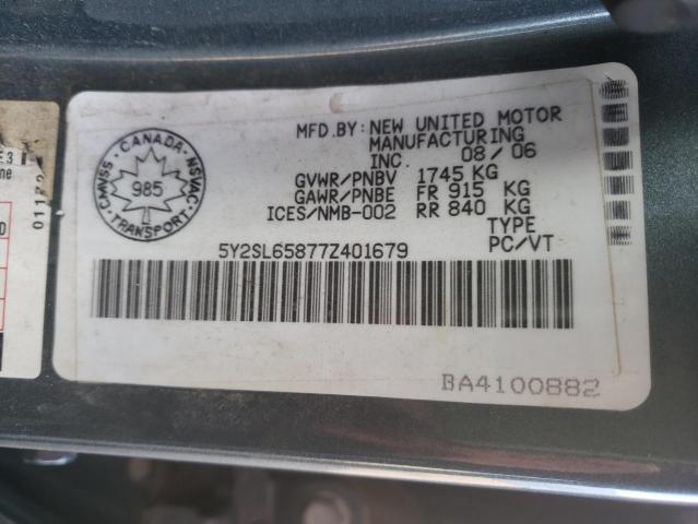 Photo 10 from auction – 2007 PONTIAC VIBE with VIN 5Y2SL65877Z401679