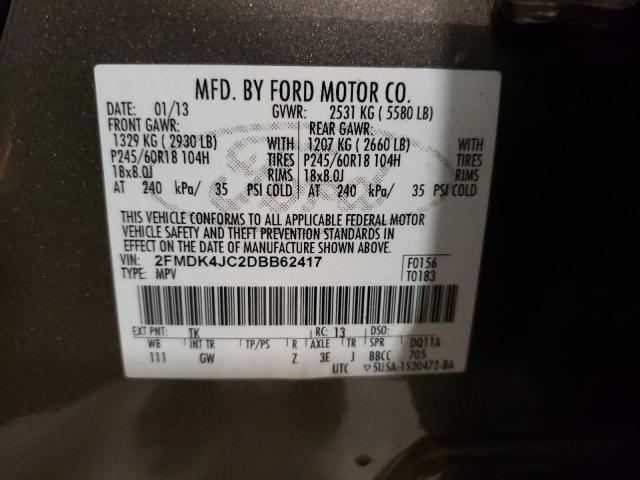 Photo 10 from auction – 2013 FORD EDGE SEL with VIN 2FMDK4JC2DBB62417