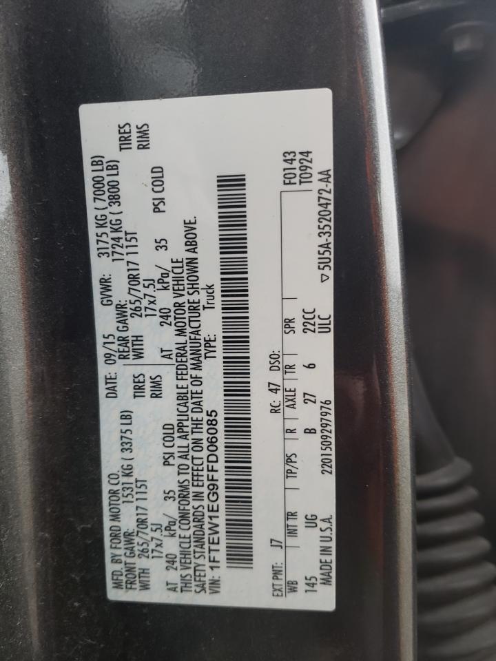 Photo 10 from auction – 2015 FORD F-150 with VIN 1FTEW1EG9FFD06085