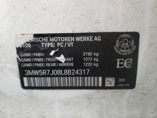 Photo 10 from auction – 2020 BMW 330XI with VIN 3MW5R7J08L8B24317