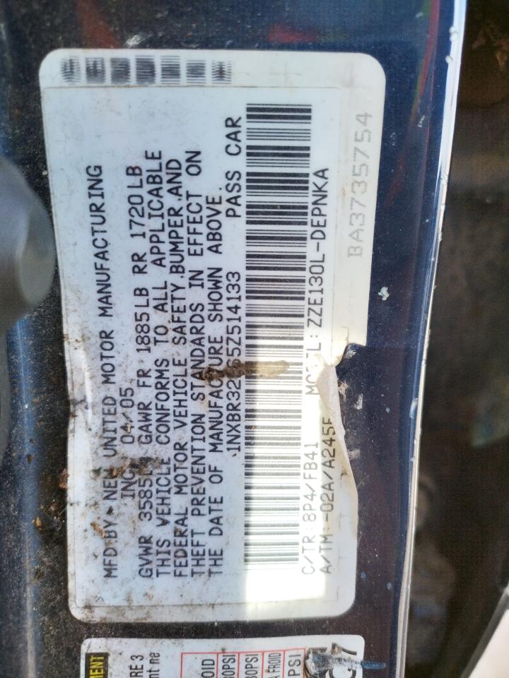 Photo 10 from auction – 2005 TOYOTA COROLLA CE with VIN 1NXBR32E65Z514133
