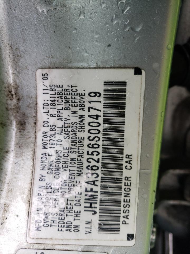 Photo 10 from auction – 2006 HONDA CIVIC HYBR with VIN JHMFA36256S004719
