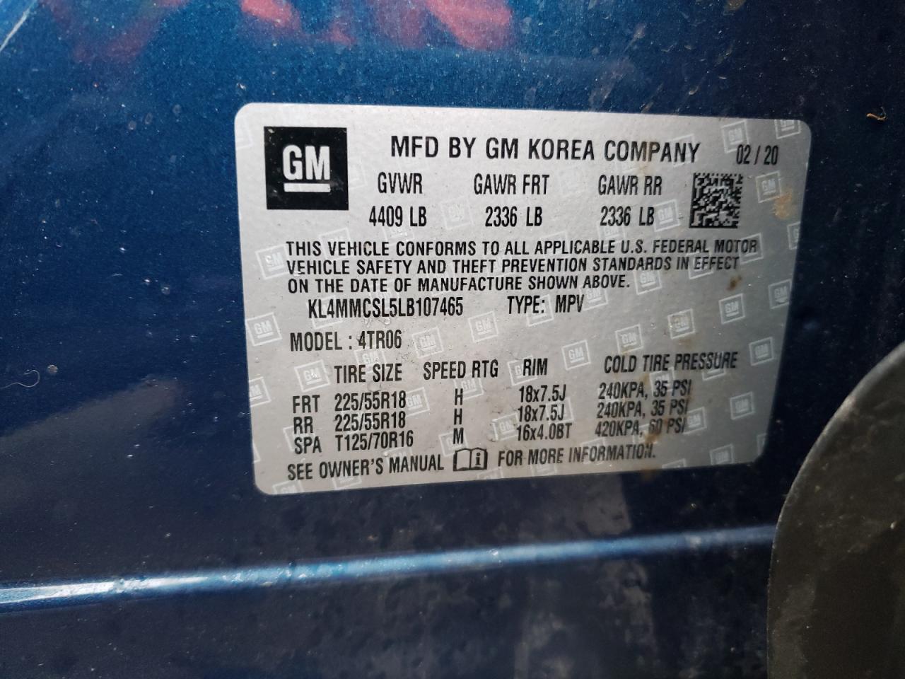Photo 10 from auction – 2020 BUICK ENCORE GX with VIN KL4MMCSL5LB107465