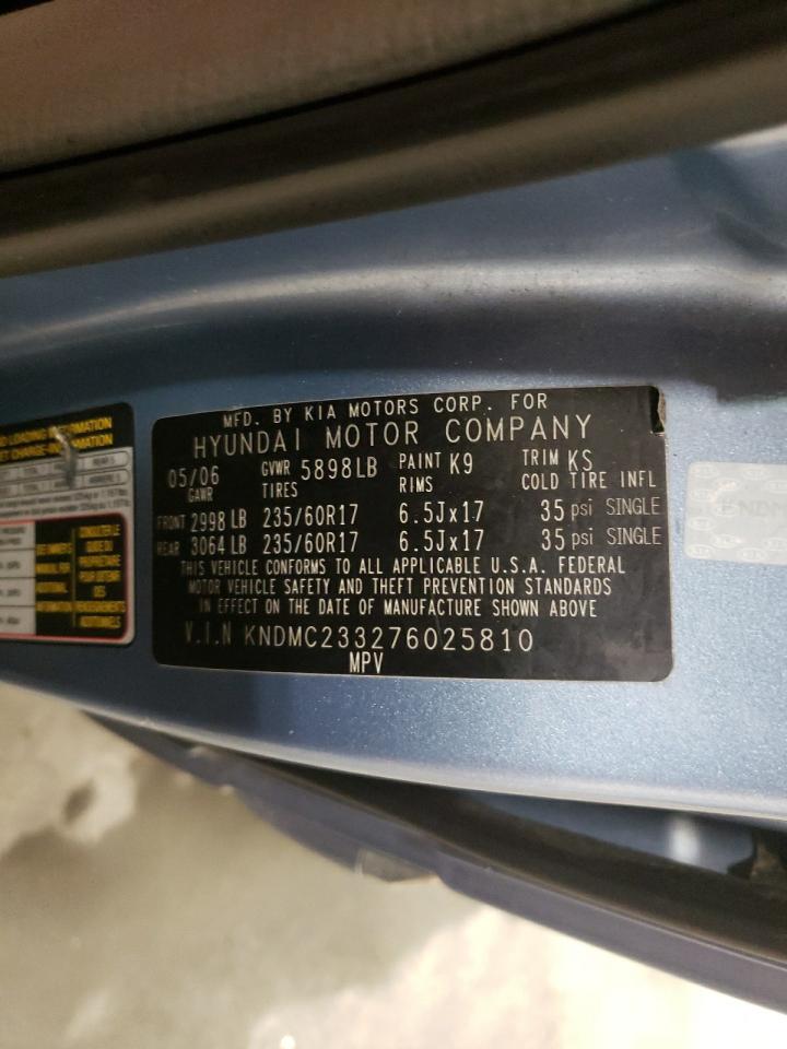 Photo 10 from auction – 2007 HYUNDAI ENTOURAGE with VIN KNDMC233276025810