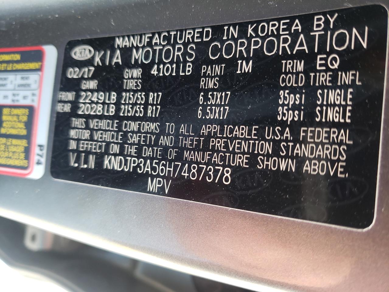 Photo 10 from auction – 2017 KIA SOUL + with VIN KNDJP3A56H7487378