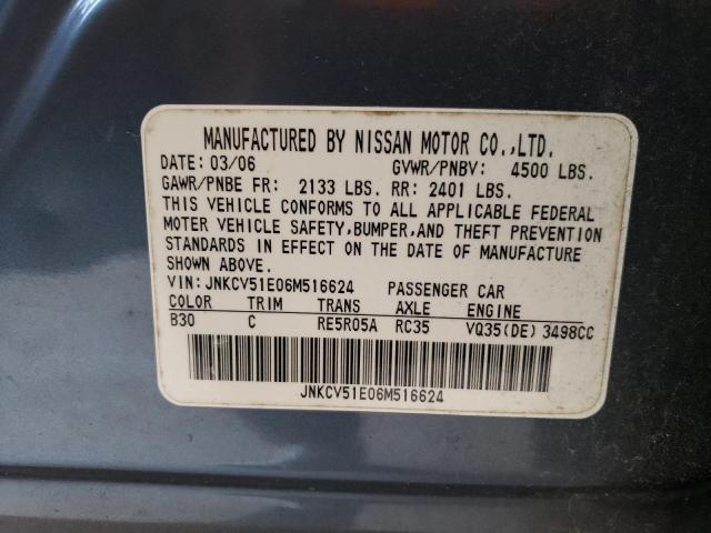 Photo 10 from auction – 2006 INFINITI G35 with VIN JNKCV51E06M516624