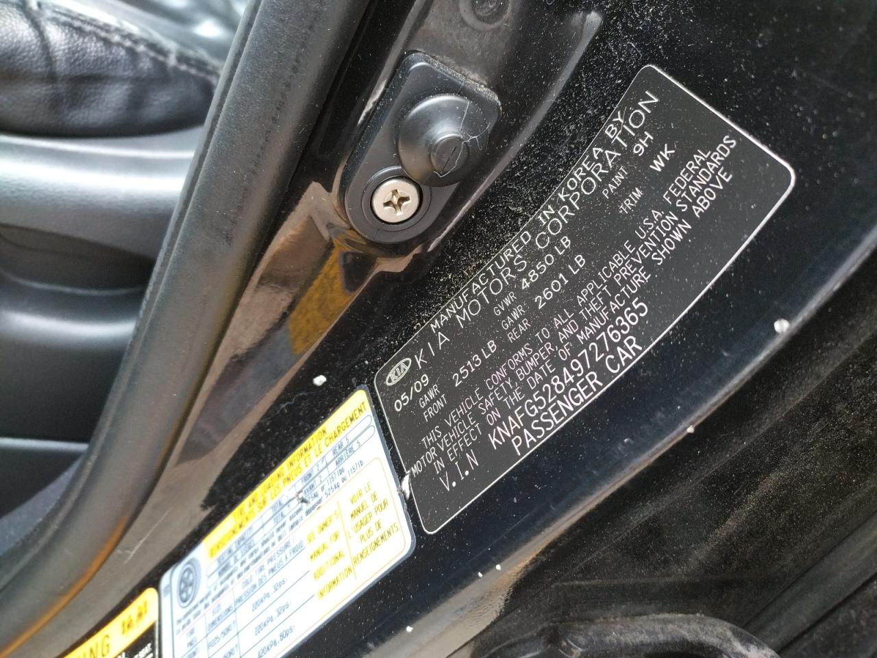 Photo 10 from auction – 2009 KIA RONDO BASE with VIN KNAFG528497276365