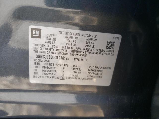 Photo 10 from auction – 2016 CHEVROLET TRAX 1LT with VIN 3GNCJLSB5GL270176