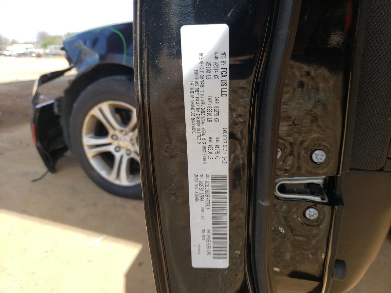 Photo 10 from auction – 2015 DODGE CHARGER SE with VIN 2C3CDXBG8FH770914