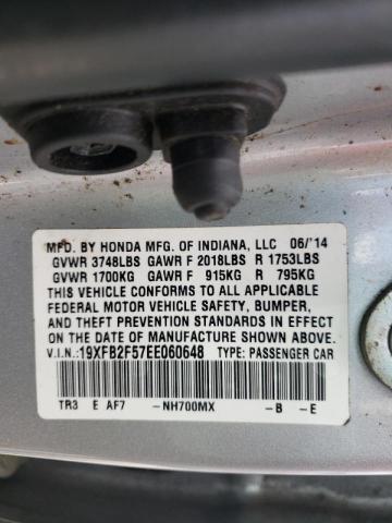 Photo 10 from auction – 2014 HONDA CIVIC LX with VIN 19XFB2F57EE060648
