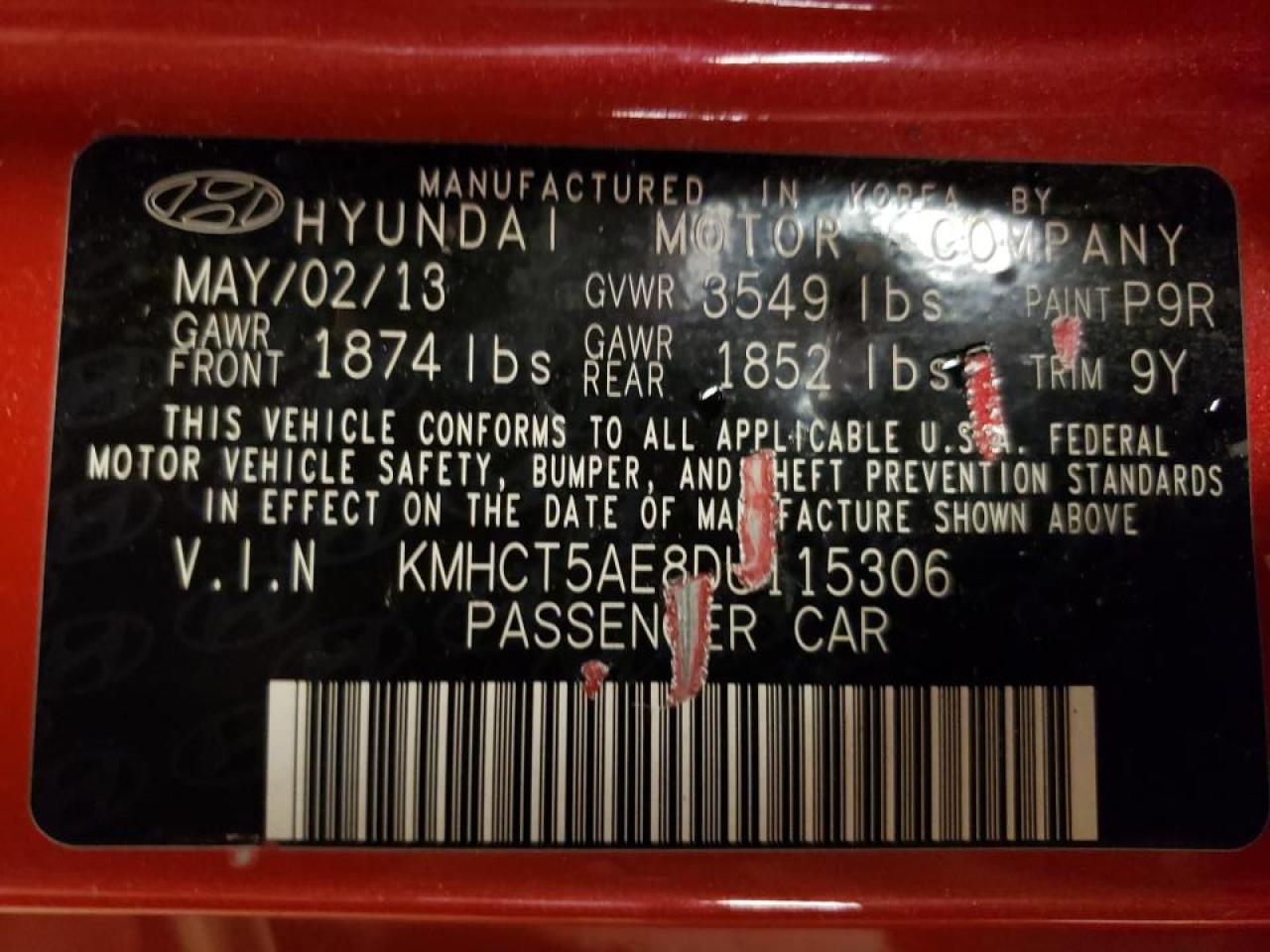 Photo 10 from auction – 2013 HYUNDAI ACCENT GLS with VIN KMHCT5AE8DU115306