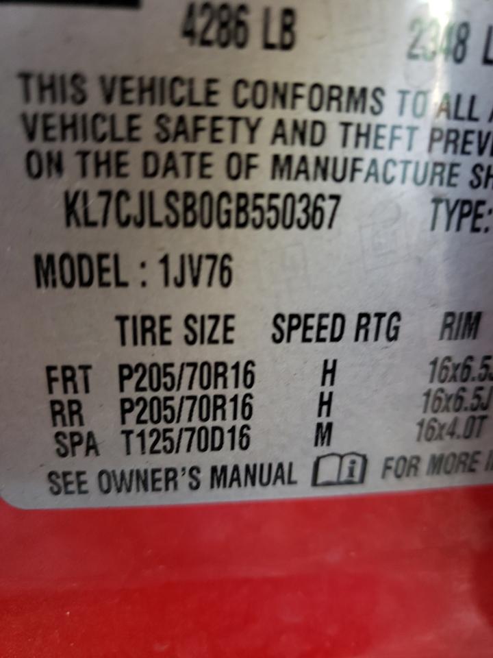 Photo 10 from auction – 2016 CHEVROLET TRAX 1LT with VIN KL7CJLSB0GB550367