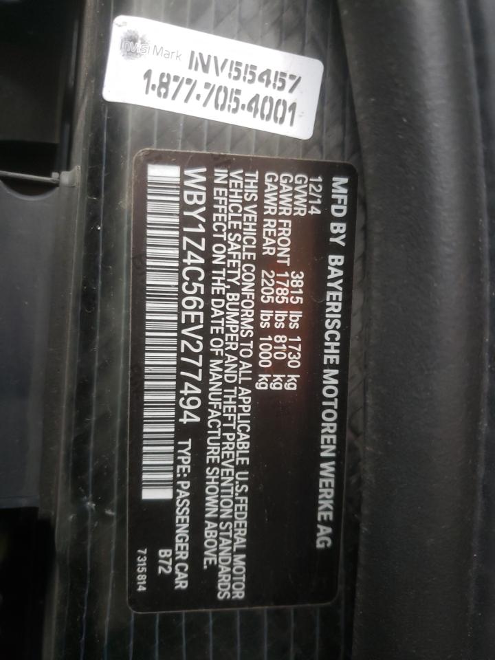 Photo 10 from auction – 2014 BMW I3 REX with VIN WBY1Z4C56EV277494