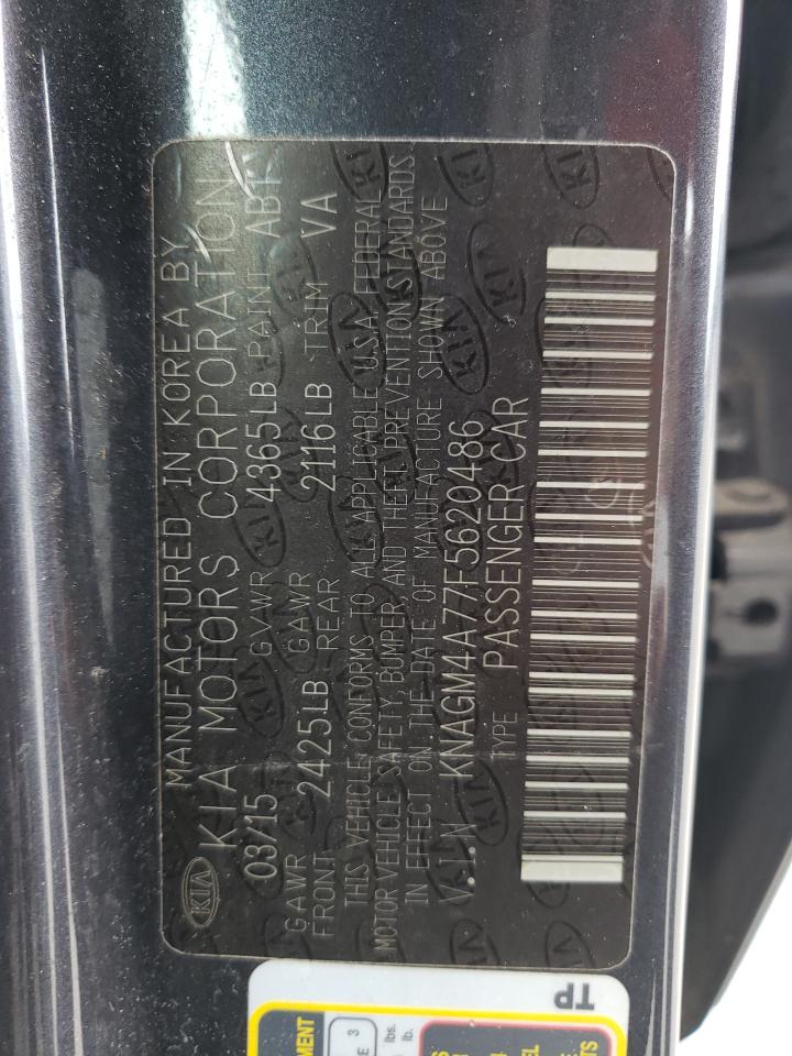 Photo 10 from auction – 2015 KIA OPTIMA LX with VIN KNAGM4A77F5620486