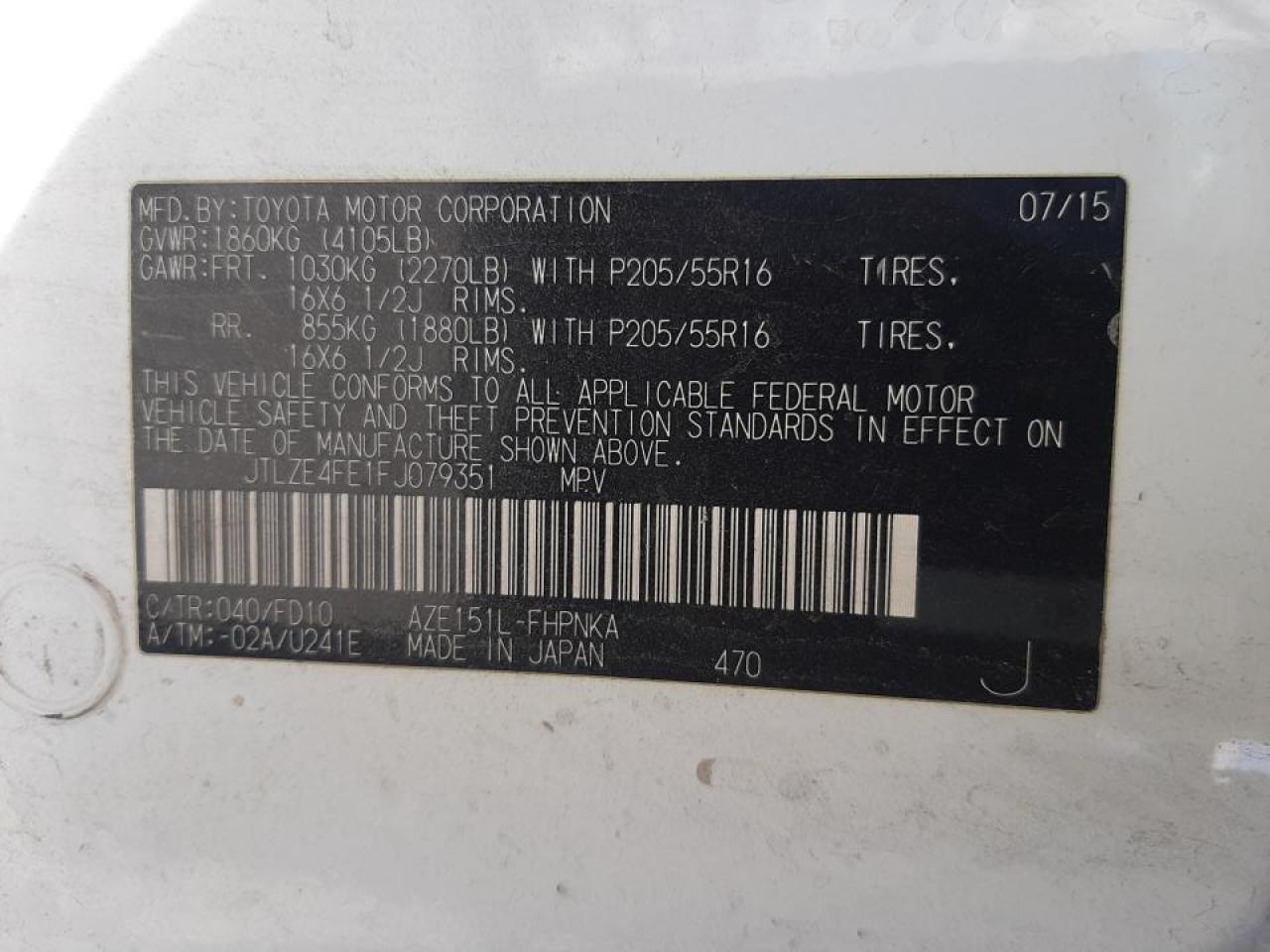 Photo 10 from auction – 2015 TOYOTA SCION XB with VIN JTLZE4FE1FJ079351