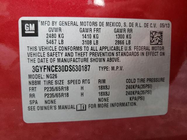 Photo 10 from auction – 2013 CADILLAC SRX LUXURY with VIN 3GYFNCE30DS630187