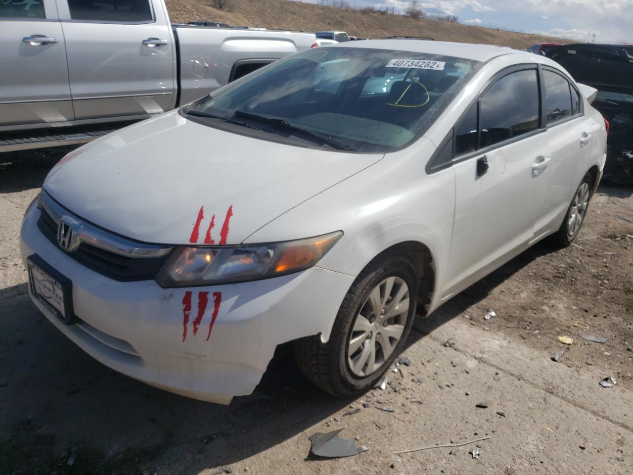 Photo 2 from auction – 2012 HONDA CIVIC LX with VIN 2HGFB2F55CH558785
