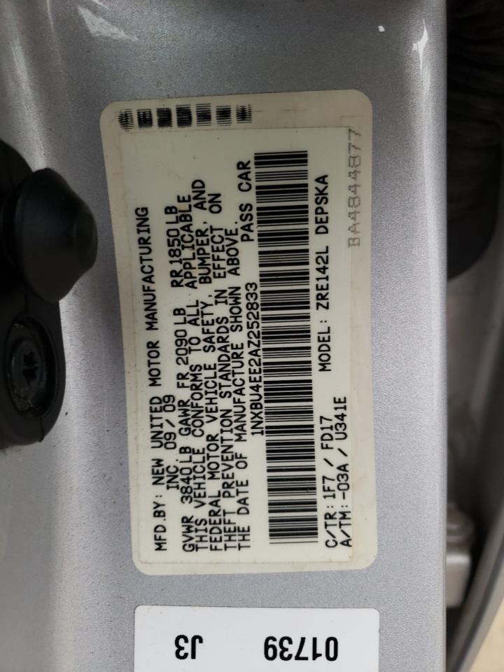 Photo 10 from auction – 2010 TOYOTA COROLLA BA with VIN 1NXBU4EE2AZ252833