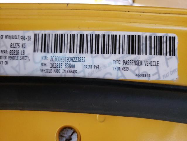 Photo 10 from auction – 2018 DODGE CHALLENGER with VIN 2C3CDZBT0JH168851