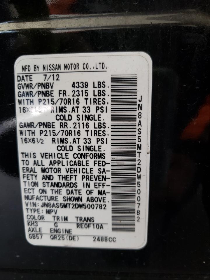 Photo 10 from auction – 2013 NISSAN ROGUE S with VIN JN8AS5MT2DW500782