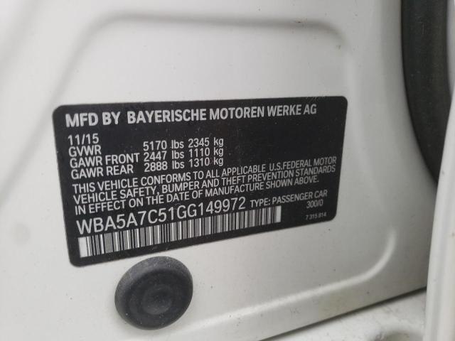 Photo 10 from auction – 2016 BMW 528 XI with VIN WBA5A7C51GG149972