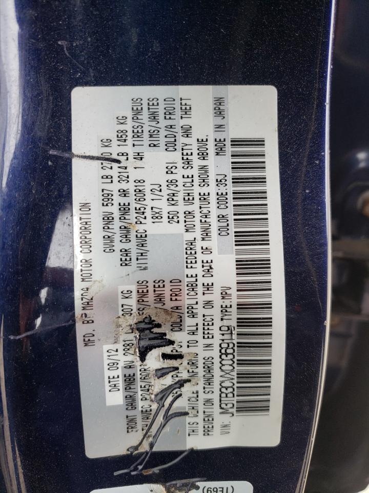 Photo 10 from auction – 2012 MAZDA CX-9 with VIN JM3TB3CVXC0369119