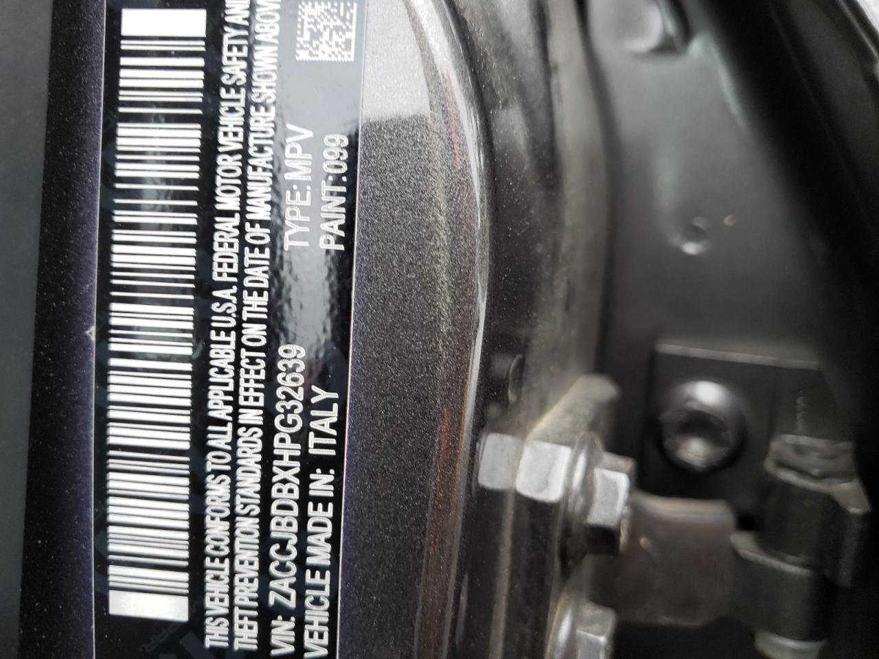 Photo 10 from auction – 2017 JEEP RENEGADE L with VIN ZACCJBDBXHPG32639