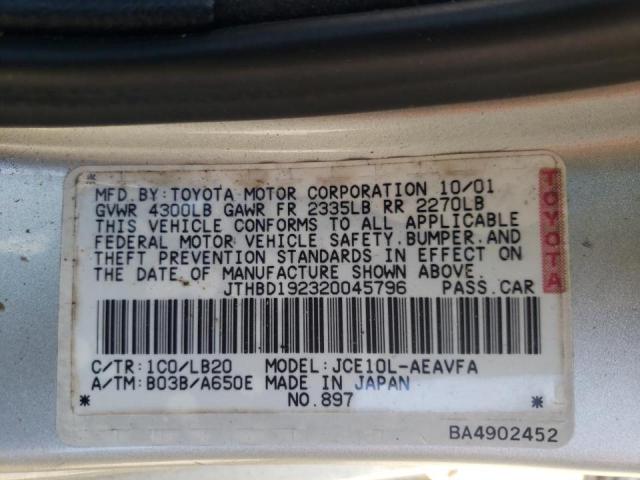 Photo 10 from auction – 2002 LEXUS IS 300 with VIN JTHBD192320045796