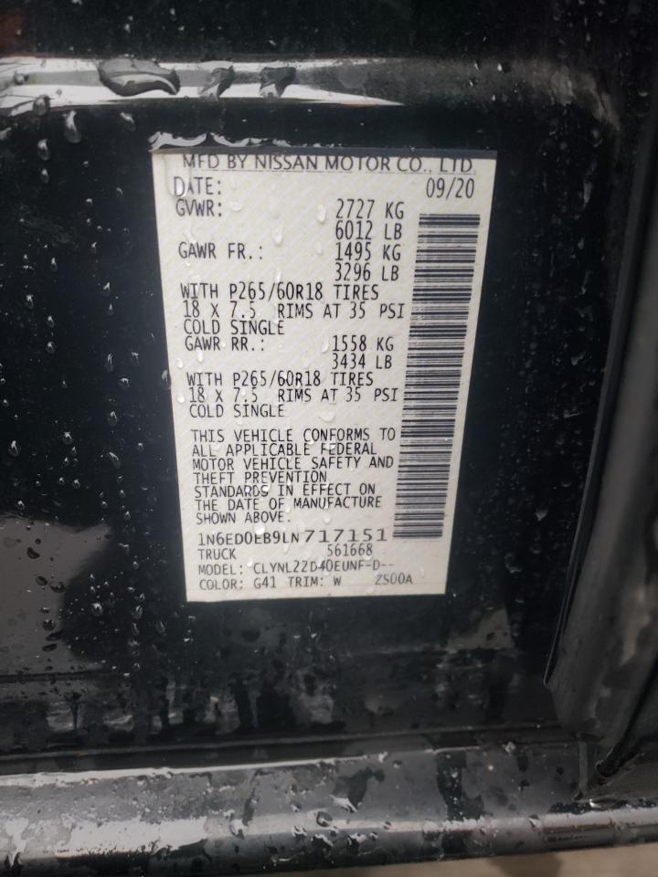 Photo 10 from auction – 2020 NISSAN FRONTIER S with VIN 1N6ED0EB9LN717151