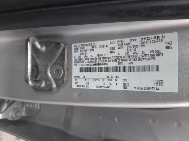 Photo 10 from auction – 2017 FORD ESCAPE SE with VIN 1FMCU9G92HUB67809