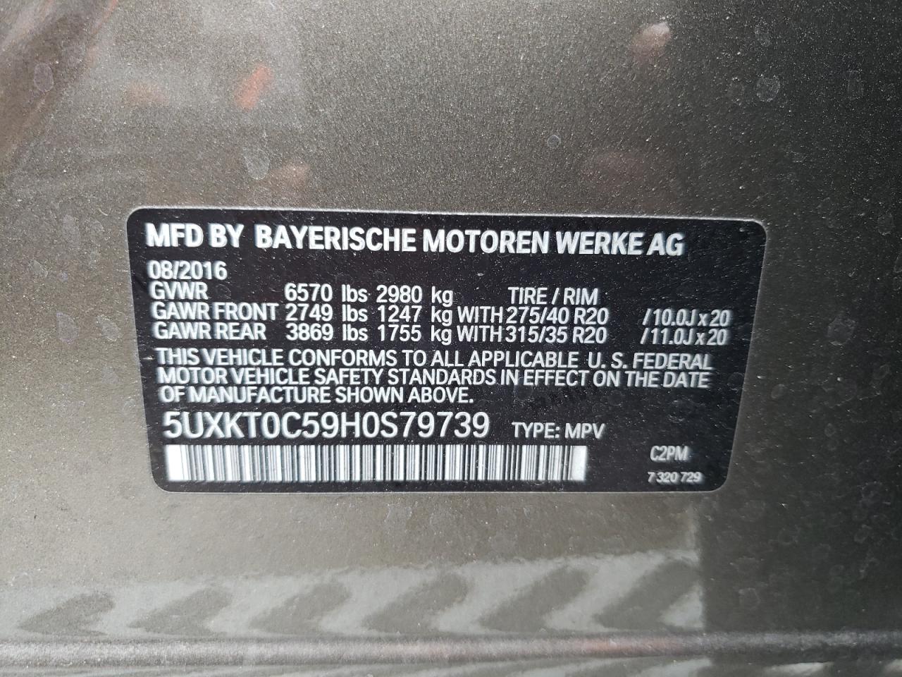 Photo 10 from auction – 2017 BMW X5 XDR40E with VIN 5UXKT0C59H0S79739
