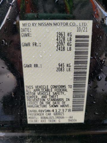 Photo 10 from auction – 2021 NISSAN ALTIMA with VIN 1N4BL4BV5MN412378