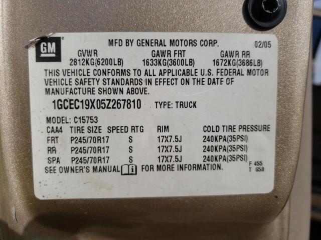 Photo 10 from auction – 2005 CHEVROLET SILVERADO with VIN 1GCEC19X05Z267810